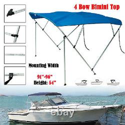 Bimini Pontoon Top Boat Cover 4 Bow 54 H 91 96 W 8 ft. L. Solution Dye Blue