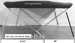 Bimini Top 7'6 Long Stainless Steel Frame Sunbrella You Pick The Color