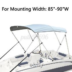 Bimini Top Boat 3 Bow Canopy Cover 85-90 Width 6ft Storage Boot & Rear