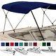 Bimini Top Boat Cover 3 Bow 72L 54H 91-96W with Boot and Rear Support Poles