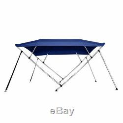Bimini Top Boat Cover 4 Bow 54 H 67 72 W 8 ft Long Solution Dye Navy Blue