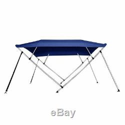 Bimini Top Boat Cover 4 Bow 54 H 85 90 W 8 ft. L. Solution Dye Navy Blue