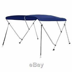 Bimini Top Boat Cover 46 High 3 Bow 6' ft. L x 67 72 W BLUE With Rear Poles