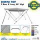 Bimini Top Boat Cover 46 High 3 Bow 6' ft. L x 67 72 W With Rear Poles GRAY