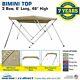 Bimini Top Boat Cover 46 High 3 Bow 6' ft. L x 73 78 W BEIGE With Rear Pole