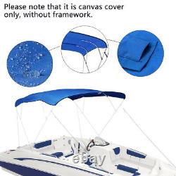 Bimini Top Boat Cover Canvas Blue withBoot Fits 4 BOW 96L 54H 91''-103''W