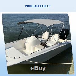 Bimini Top Boat Cover New 54 High 4 Bow 8' ft. L x 67-72 W Gray With Rear Poles