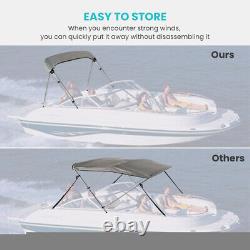 Bimini Top Boat Roof Cover 3 Bow 6ft Long 67-72W, 46 withRear Surpport Pole