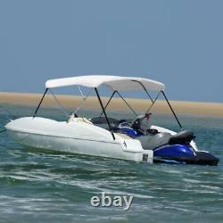 Bimini Top White 3 Bow Frame Design Adjustable Anti-UV Boat Canopy Roof Shade