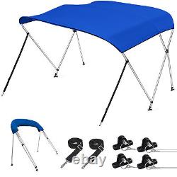 Blue 3 Bow Bimini Top Waterproof Boat Cover 6 FT Length 79-84 Width 46 Height