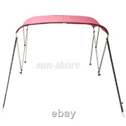 Boat BIMINI TOP 3 Bow Canopy Cover 54-90 Width 6ft w Rear Poles & Storage Boot