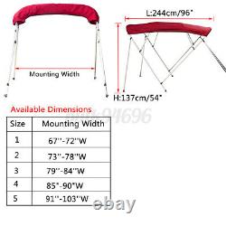 Boat Bimini Top 3 Bow / 4 Bow Canopy Cover 6ft / 8ft Long with Frame & Boot Cover