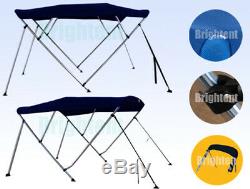 Boat Bimini Top 3 Bow / 4 Bow Navy Blue Canopy Cover 6ft / 8ft Long Freee Clips