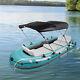 Boat Bimini Top 3 Bow Black Canopy Cover 6ft Long with Storage Bag+Windproof Strap