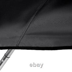 Boat Bimini Top 3 Bow Black Canopy Cover 6ft Long with Storage Bag+Windproof Strap