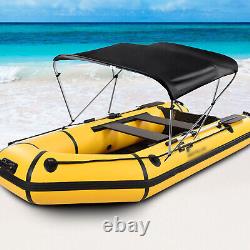 Boat Bimini Top 3 Bow Black Canopy Cover 6ft Long with Storage Bag+Windproof Strap