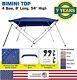 Boat Bimini Top frame plus Boat Cover 4 Bow 54H 85 90W 8 ft L Navy Blue