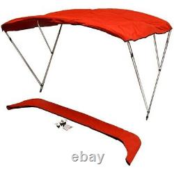 Carver Industries A5487Tb-3 Red 3-Bow 82-94 In Aluminum Boat Bimini Top / Cover