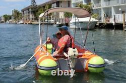 DELUXE TRAVEL FOLDING 2-BOW BIMINI TOP for INFLATABLE BOAT With free BAG