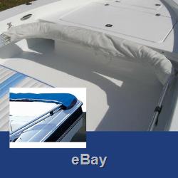 Deluxe 4 Bow Bimini Top Boat Cover Set with Boot and Rear Support Poles