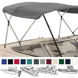 Deluxe Boat Pontoon Bimini Top Set with Boot Rear Support Poles 3 and 4 Bow