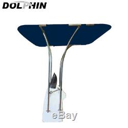 Dolphin 1 Stainless Basic Boat T Top Fully Adjustable Bimini T Top Blue Canopy