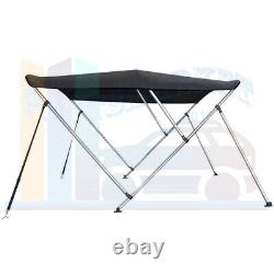 Durable 3 Bow Bimini Top Boat Cover 6FT Length 46 Heigth 79-84 W Black