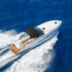 ECCPP 79-84Width Bimini Top Boat Roof Cover 4 Bow 8FT 600D UV Sun Shelter Black