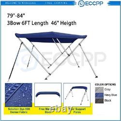 ECCPP Bimini Top Boats Cover 3 Bow High Profile Fits 46H X 79-84 Wide 6FT