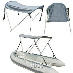Foldable Awning Inflatable Boat Bimini Top Canopy Bikini 2 Bow Clips Shade Cover