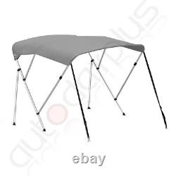 For V-Hull Boats Gray Bimini Top Boat Cover 3Bow 6FT length 46 Heigth