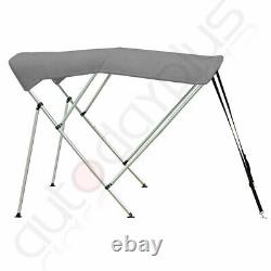 For V-Hull Boats Gray Bimini Top Boat Cover 3Bow 6FT length 46 Heigth