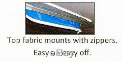 Gray Zip-On PontoonBoatTops. Com Pontoon Bimini Fabric Top, Fits 1 Frame 8'x8