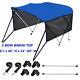 KAKIT 3 4 Bow Boat Cover Bimini Tops with Mesh Sidewalls Support Poles Frame