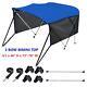 KAKIT 3 Bow 4 Bow Bimini Top Boat Cover with Mesh Sides, Frame and Support Poles