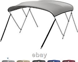 KEMIMOTO Bimini Top Boat Cover for 6ft 55''-78'' W 600D Marine Grade Canvas