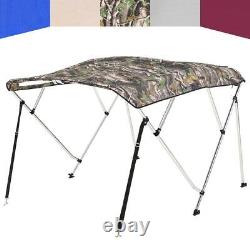 KING BIRD Camouflage 4Bow 8ft Long Boat Cover Bimini Top Canopy With Rear Poles