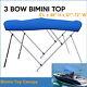 Kakit 3 Bow BIMINI TOP Boat Cover 67 72 Wide 6ft Long With Rear Poles