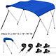 Kakit 3 Bow Bimini Top Boat Cover Blue 73 78 Wide 6ft Long With Rear Poles