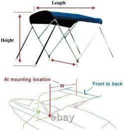 Leader Accessories 13 Colors 3 Bow Bimini Top Boat Cover 4 Straps for Front and
