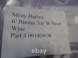 MISTY HARBOR BIMINI TOP & BOOT WINE MAROON 001800-W 4 BOW 89 1/2 x 82 1/4 BOAT