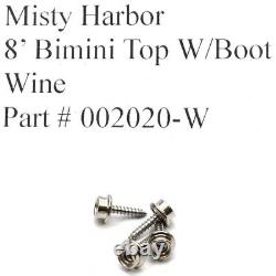 Misty Harbor Boat Bimini Top Cover 2020-W with Boot Wine 8 Foot