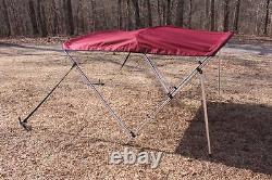 NEW BURGUNDY VORTEX 3 BOW BIMINI TOP 6' long / 67-72 wide, 46 TALL