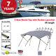 Oceansouth 3 Bow Bimini Top with Rocket Launcher 4ft Length 51- 59 Gray