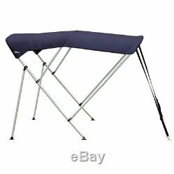 Oceansouth BIMINI TOP 3 Bow Boat Cover Blue 67-72 Wide 6ft Long With Rear Poles
