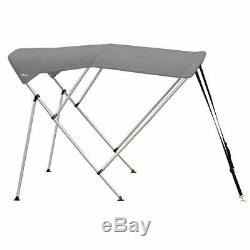 Oceansouth BIMINI TOP 3 Bow Boat Cover Gray 73-78 Wide 6ft Long With Rear Poles