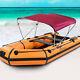 PU Coating Bimini Top Boat Cover 3 Bow 6' Long, Red, UV-resistant, waterproof