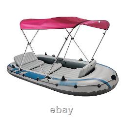 PU Coating Bimini Top Boat Cover 3 Bow 6' Long, Red, UV-resistant, waterproof