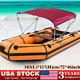 PU Coating Bimini Top Boat Cover 3 Bow 6' Long, Red, waterproof, UV-resistant