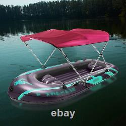 PU Coating Bimini Top Boat Cover 3 Bow 6 Long, Red, waterproof, UV-resistant